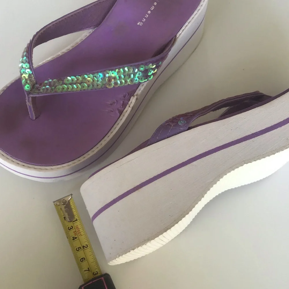 90’s Y2K platform wedge thong sandals